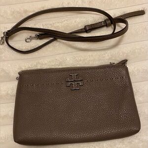 Tory Burch Taupe Leather Crossbody Bag